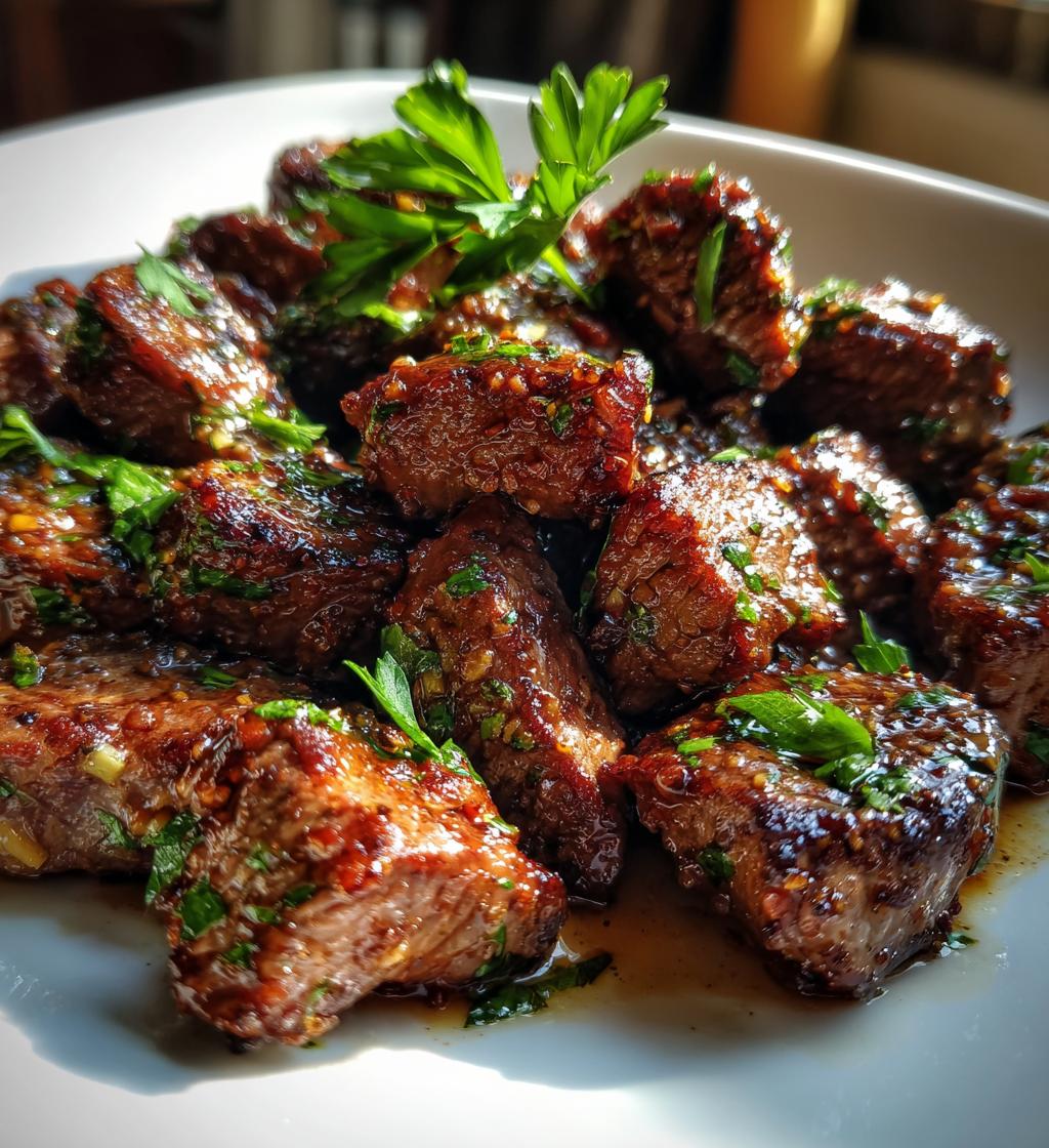 air fryer garlic butter steak bites