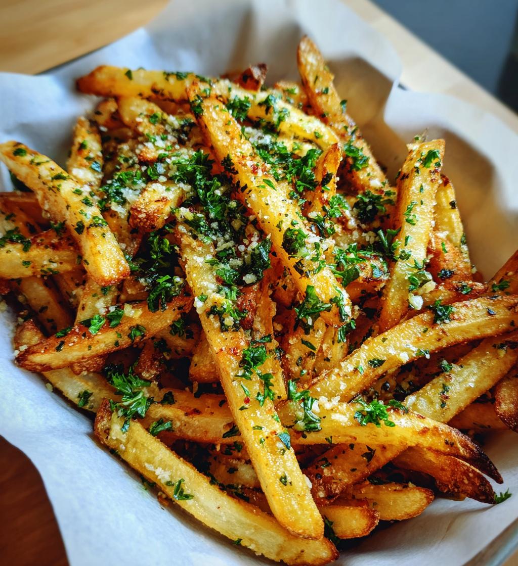 air fryer garlic parmesan fries