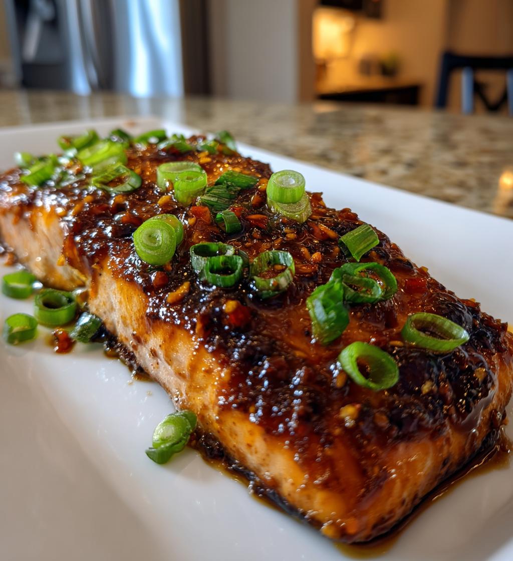 air fryer honey garlic salmon - detail 1