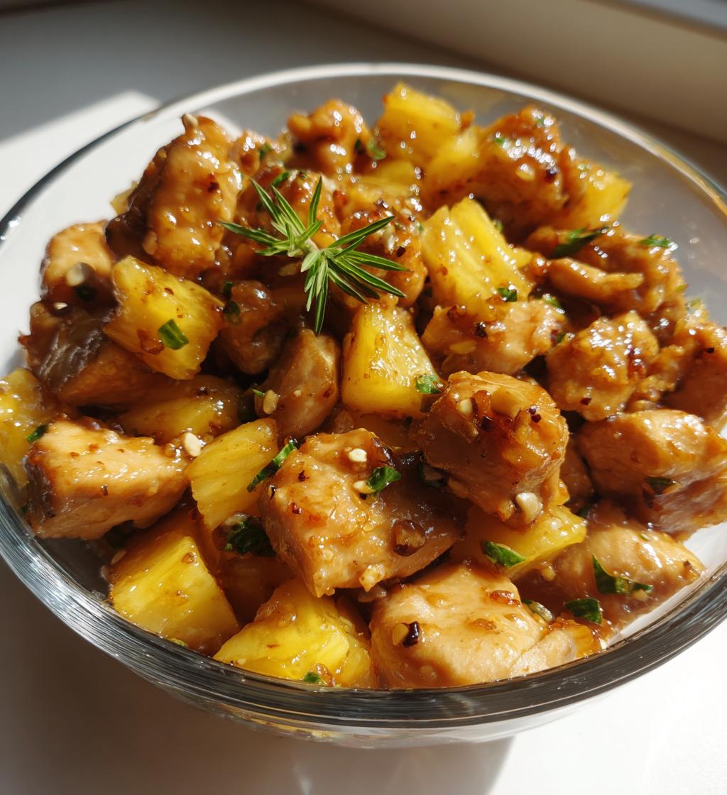 air fryer pineapple chicken - detail 1