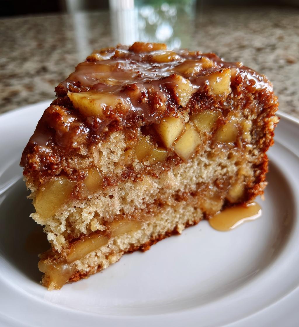 apple coffee cake with apple cider glaze