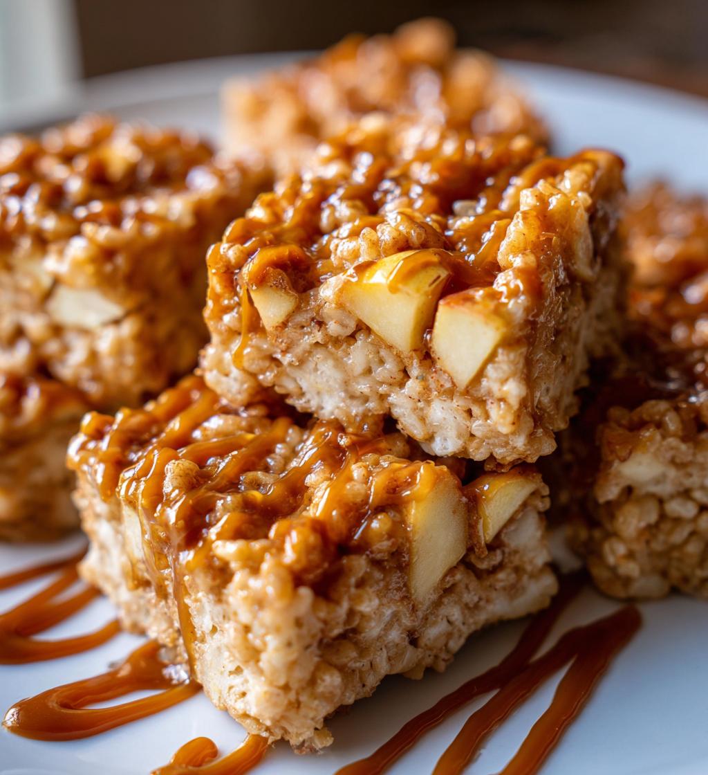 apple pie rice krispie treats - detail 1
