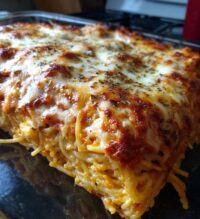 baked cream cheese spaghetti casserole 2