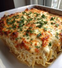 baked cream cheese spaghetti casserole 3