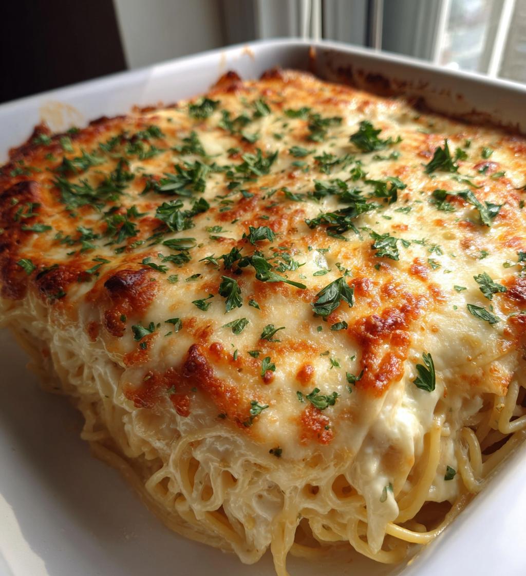 baked cream cheese spaghetti casserole 3