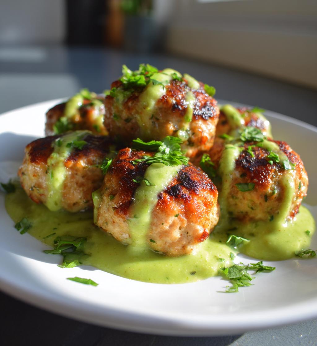 baked salmon meatballs with a tangy avocado sauce recipe