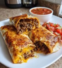 beef and cheese chimichangas