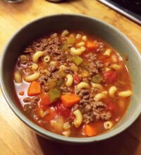 beef and macaroni soup