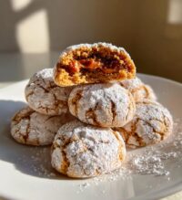 biscoff filled crinkle cookies