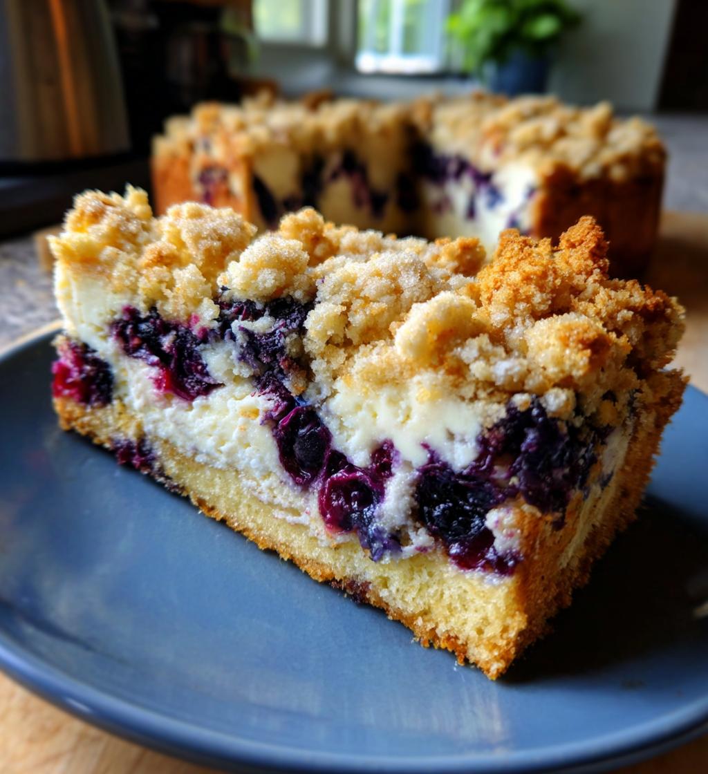 blueberry cheesecake crumb cake - detail 1