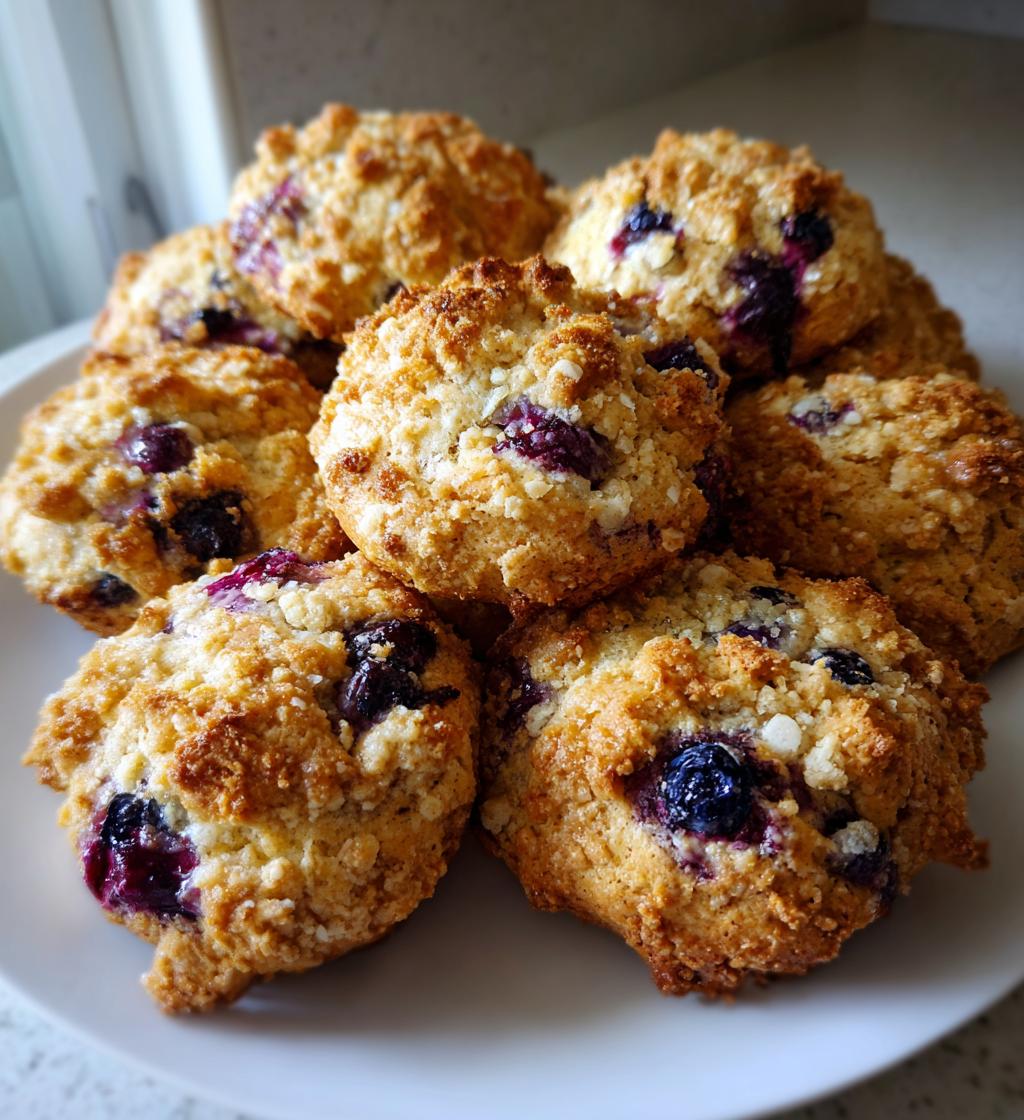 blueberry muffin cookies with streusel topping