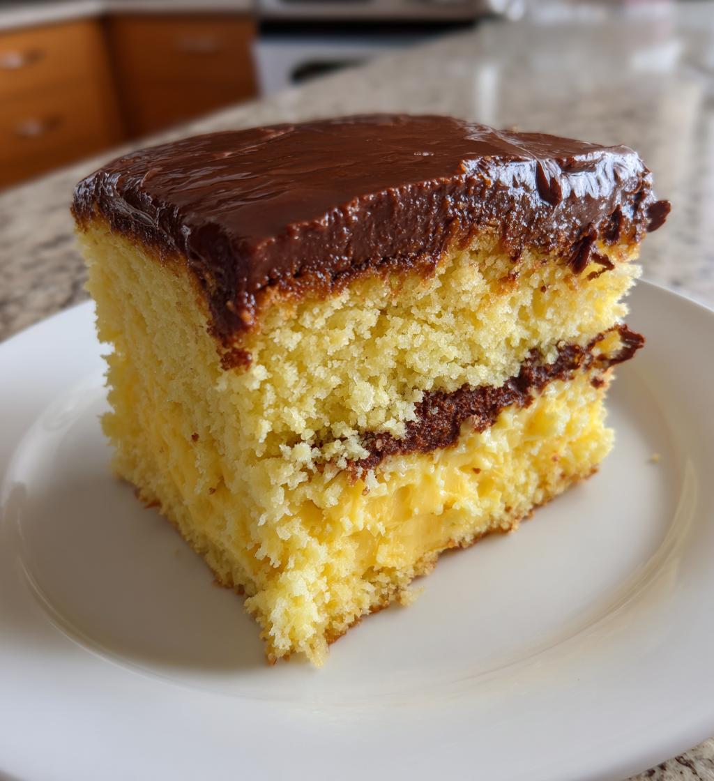 boston cream poke cake - detail 1