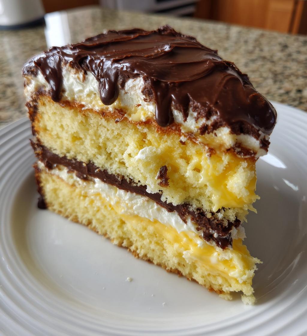 boston cream poke cake