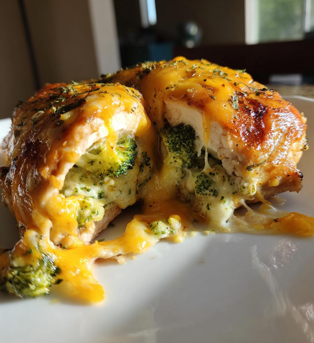 broccoli cheese stuffed chicken breast - detail 1