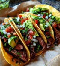 carne asada street style tacos