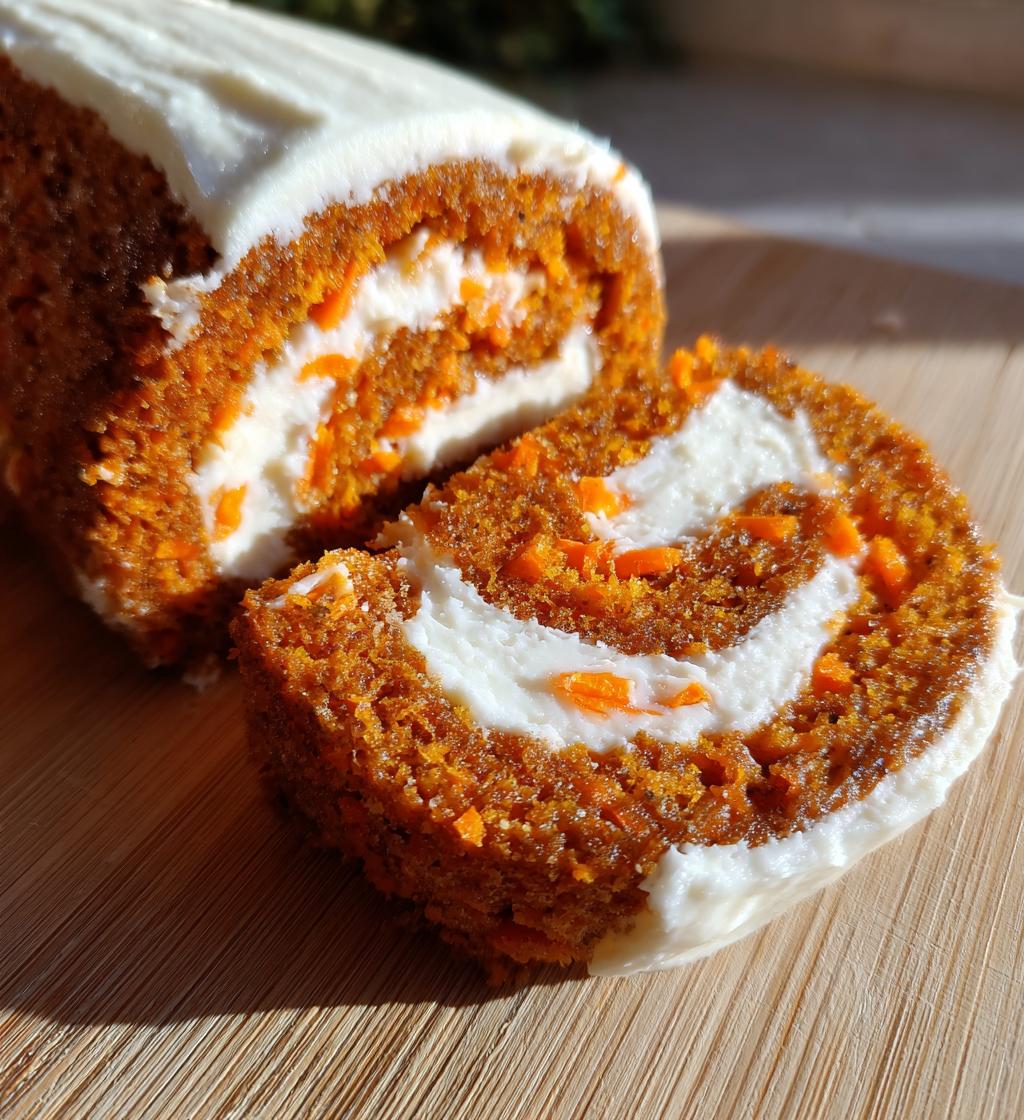 carrot cake roll with cream cheese