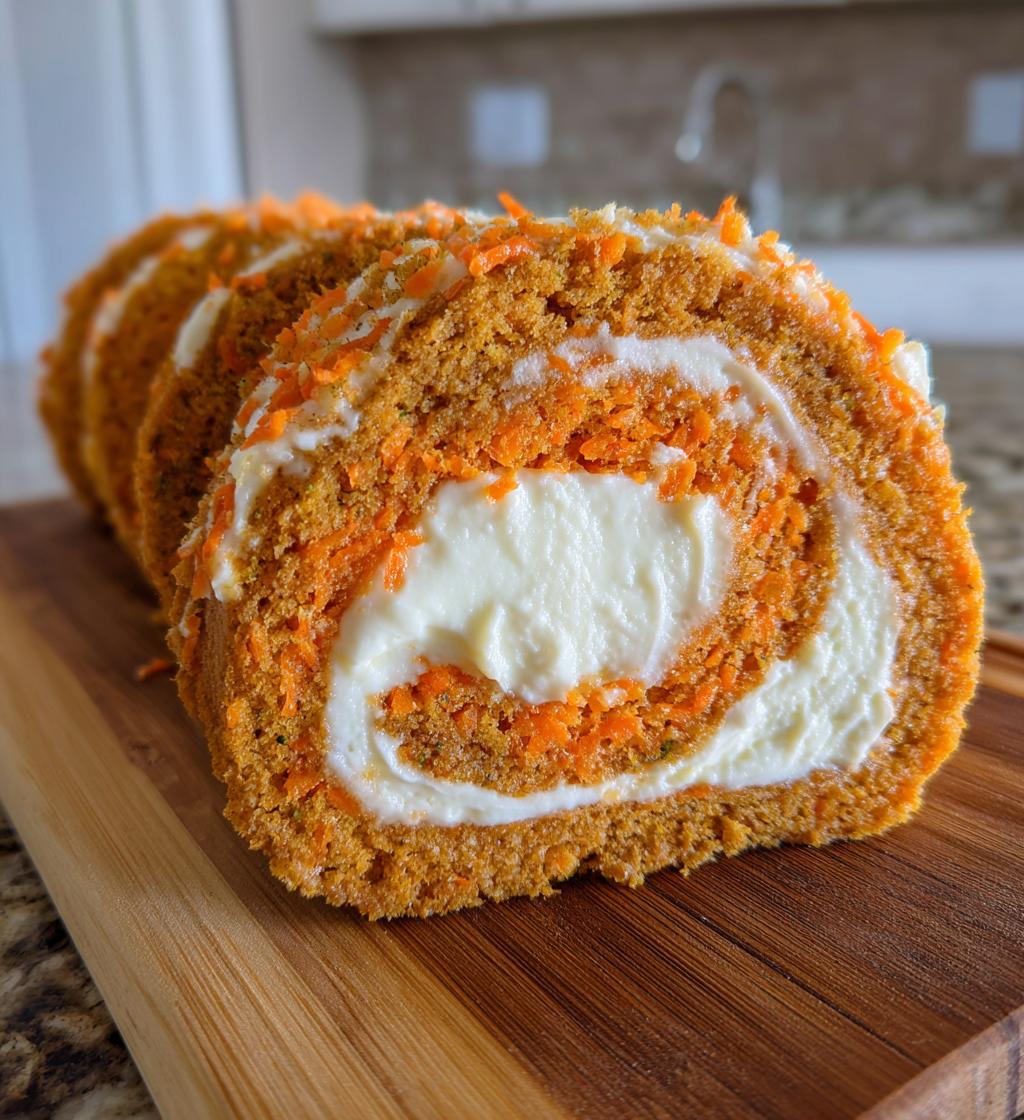 carrot cake roll with cream cheese frosting filling 2