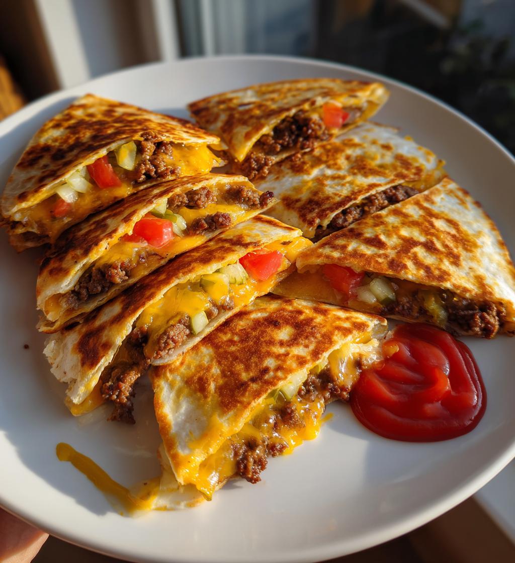 cheeseburger quesadillas