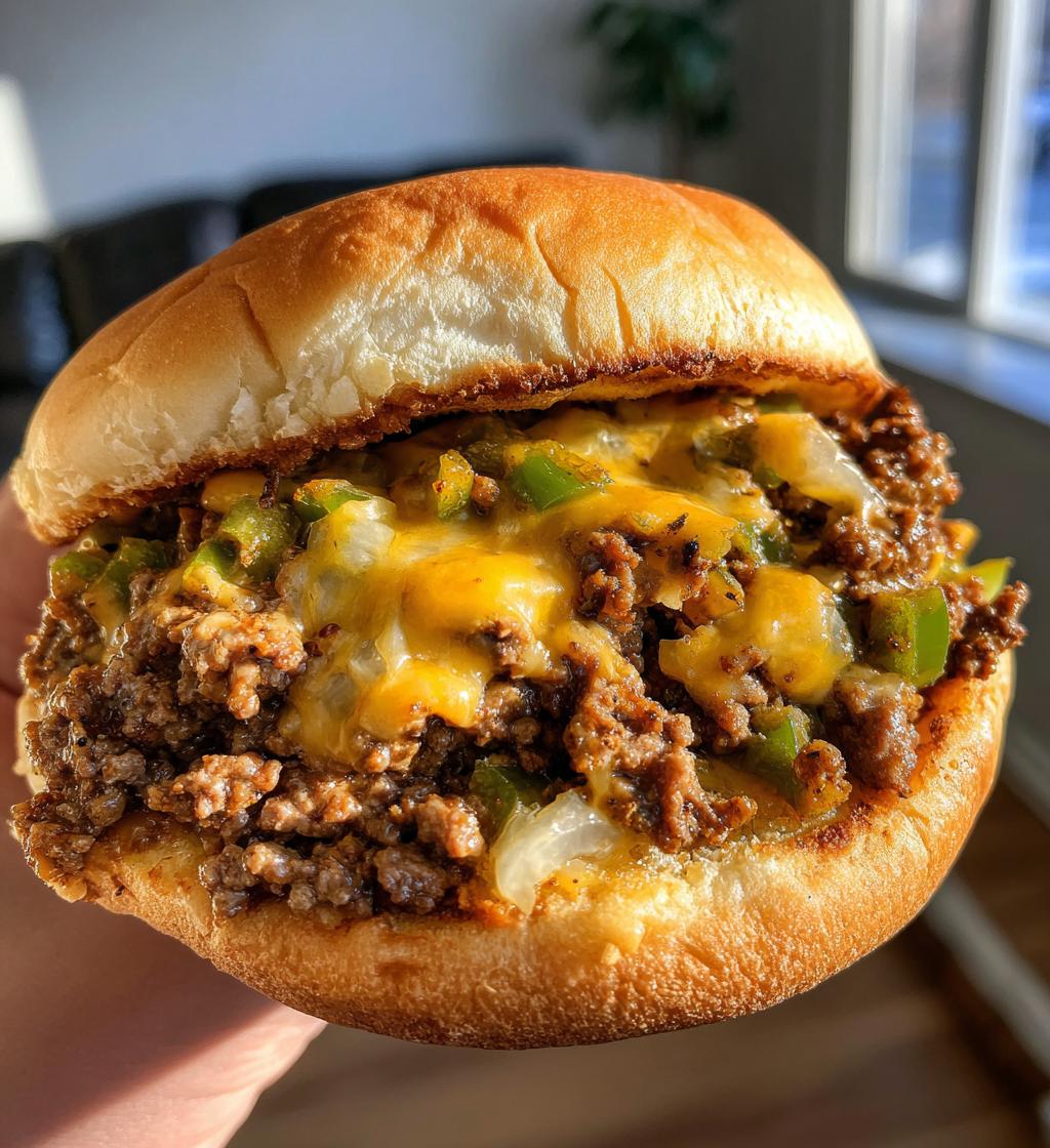 cheesesteak style sloppy joes
