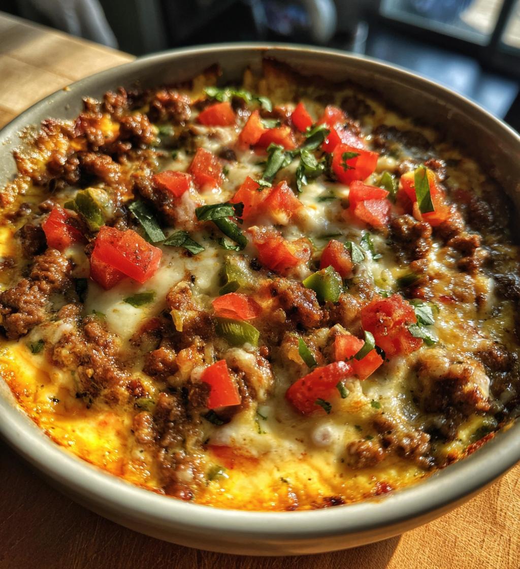 cheesy beef queso dip
