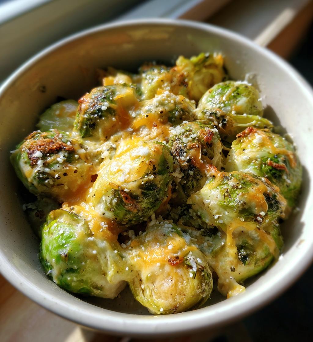 cheesy brussel sprout bake - detail 1