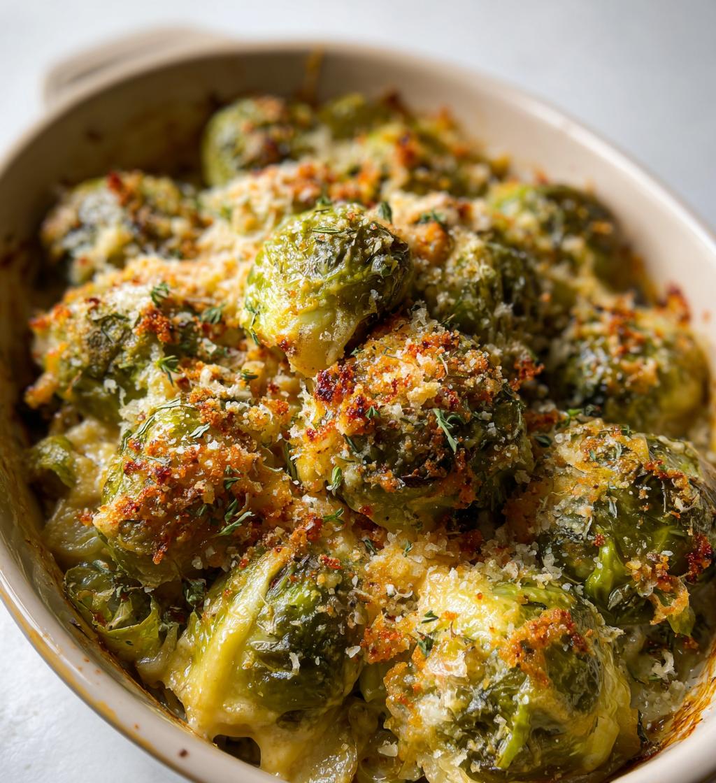 cheesy brussel sprout bake