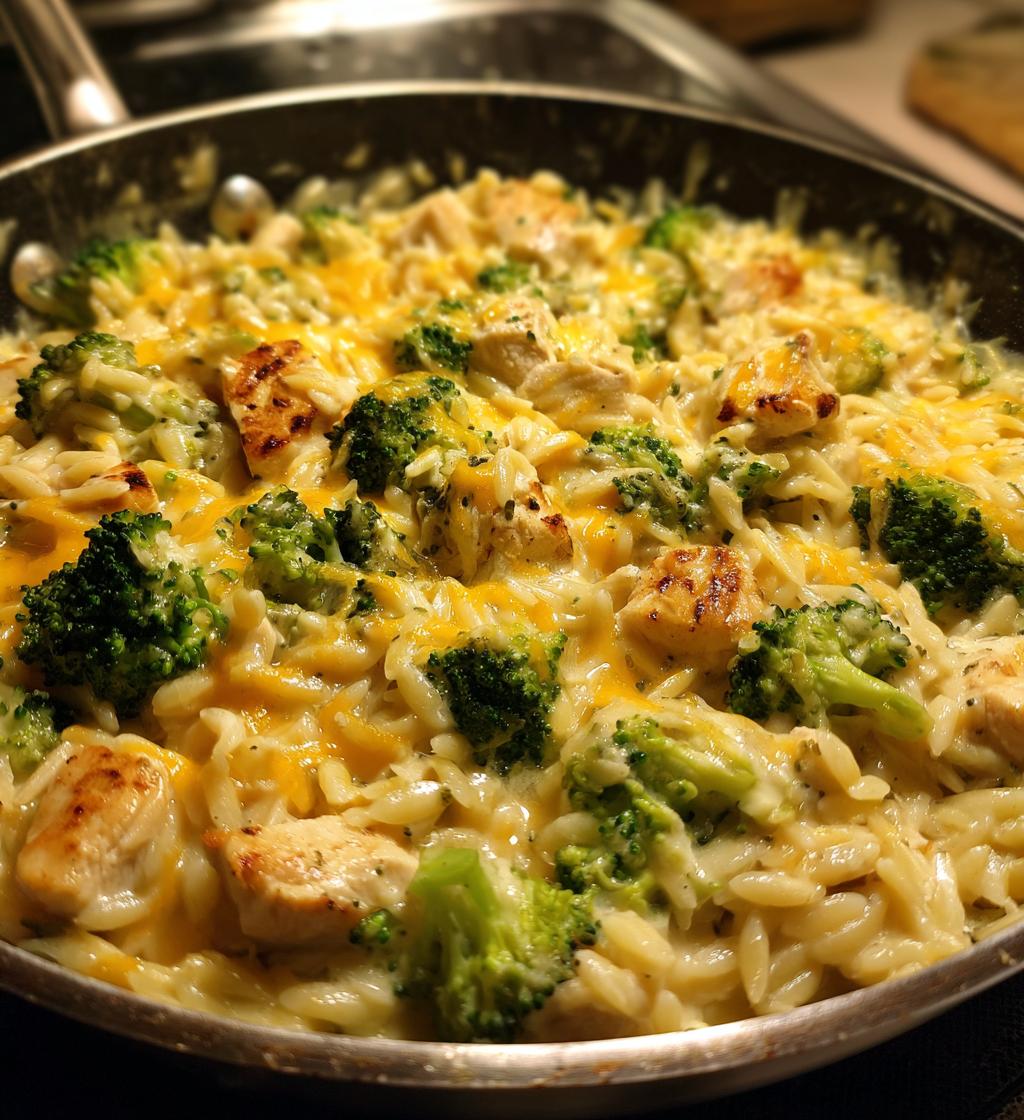 cheesy chicken broccoli orzo recipe - detail 1