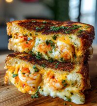 cheesy garlic bread shrimp grilled cheese