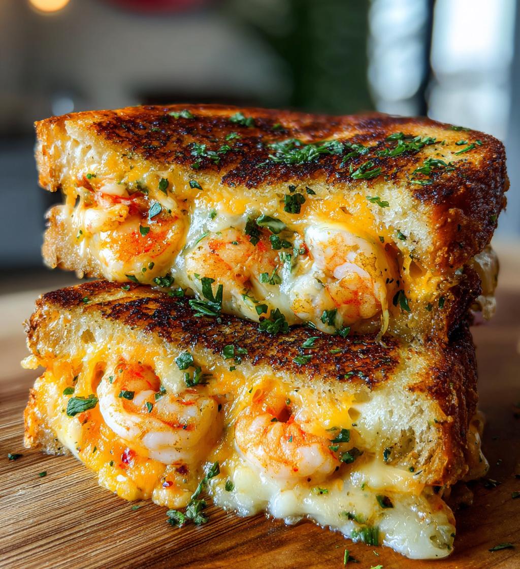 cheesy garlic bread shrimp grilled cheese