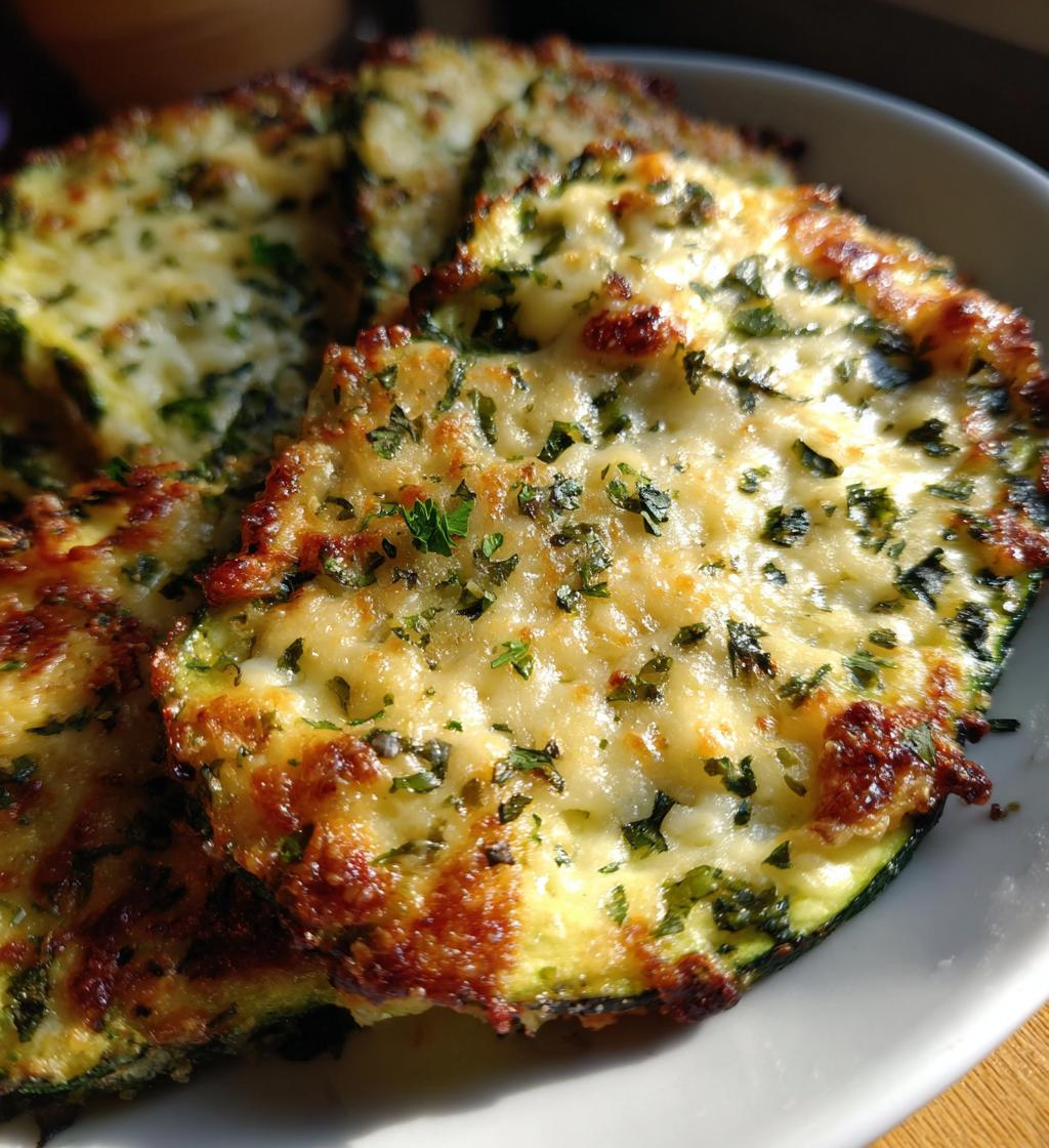 cheesy garlic zucchini steaks