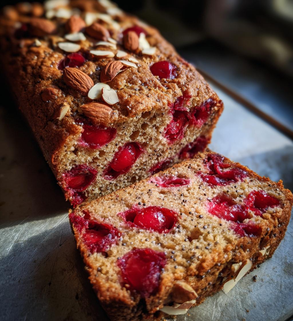 cherry almond poppyseed quick bread