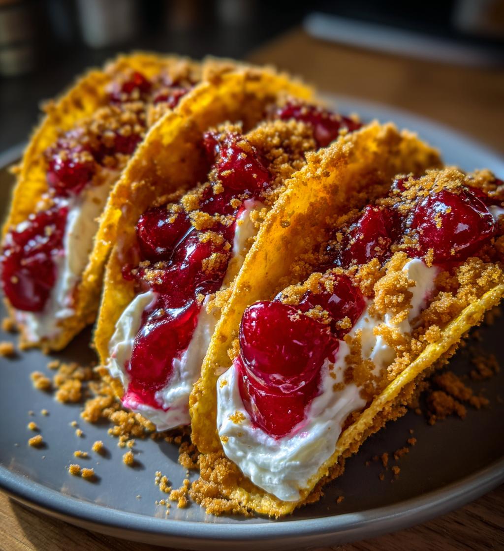 cherry cheesecake tacos