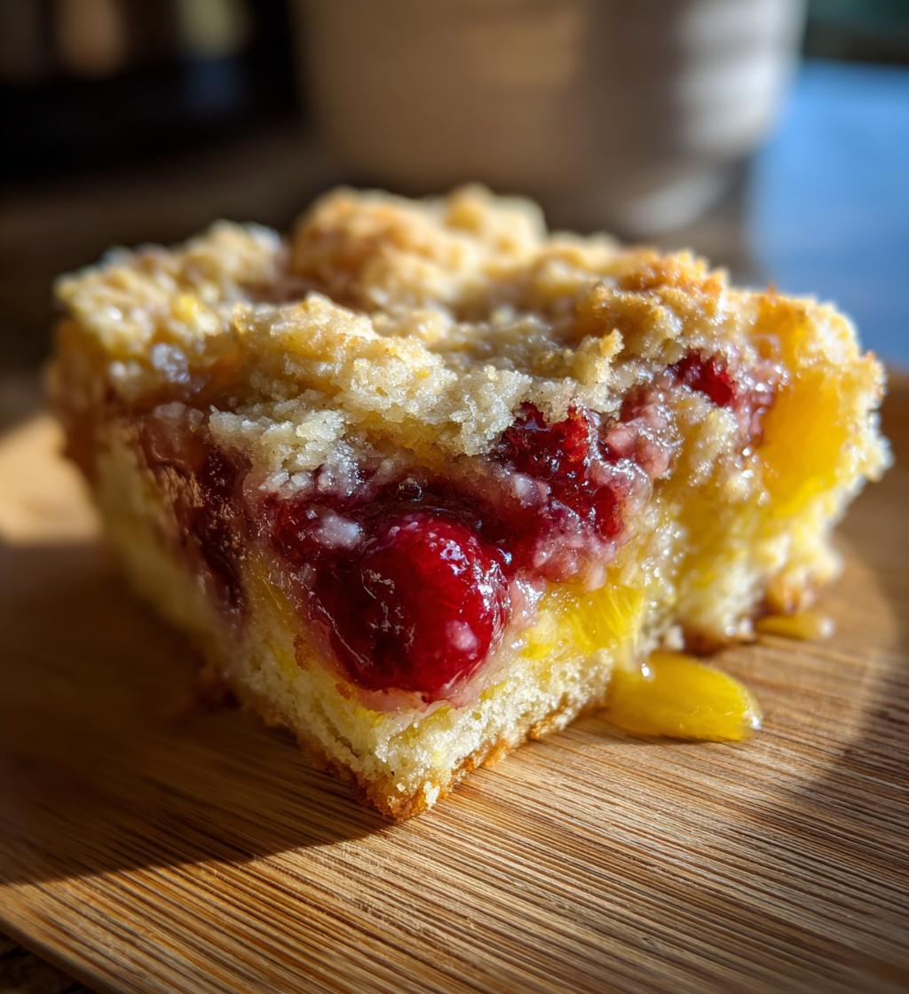 cherry pineapple dump cake - detail 1