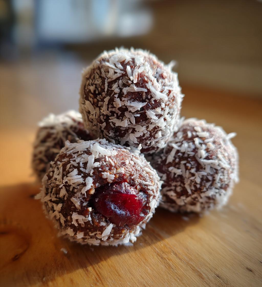 chocolate cherry coconut truffles