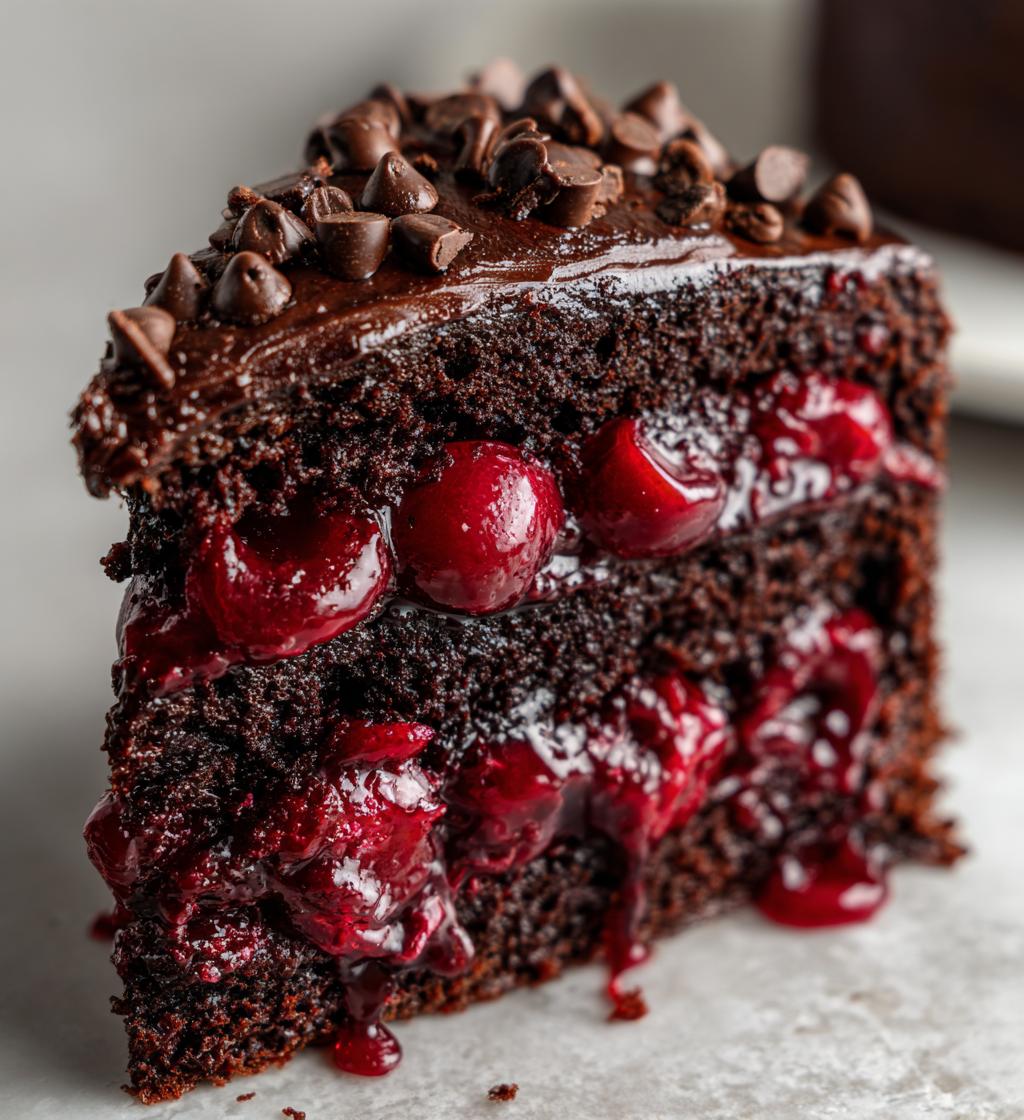 chocolate cherry dump cake - detail 1