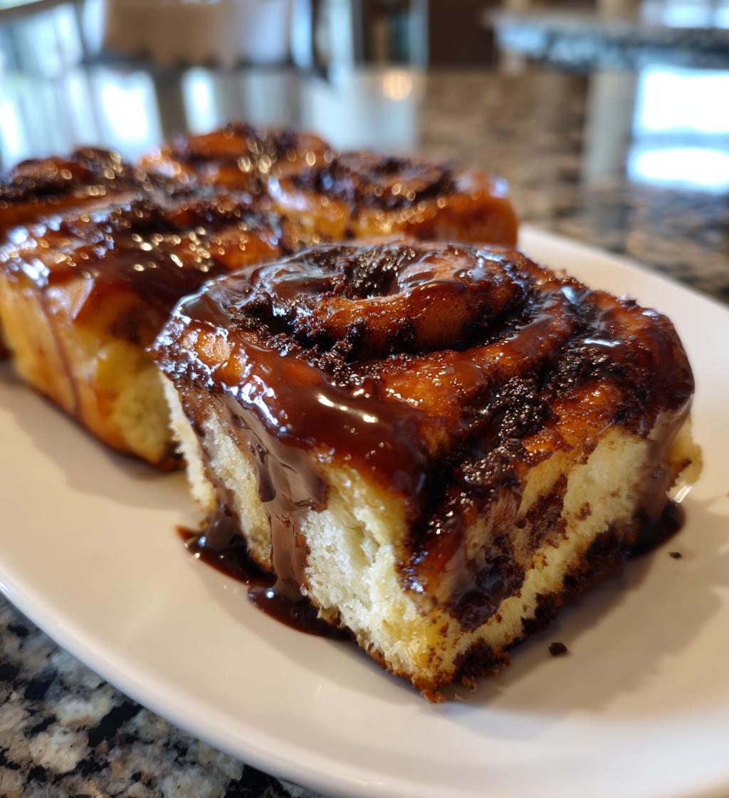 chocolate cinnamon rolls - detail 1