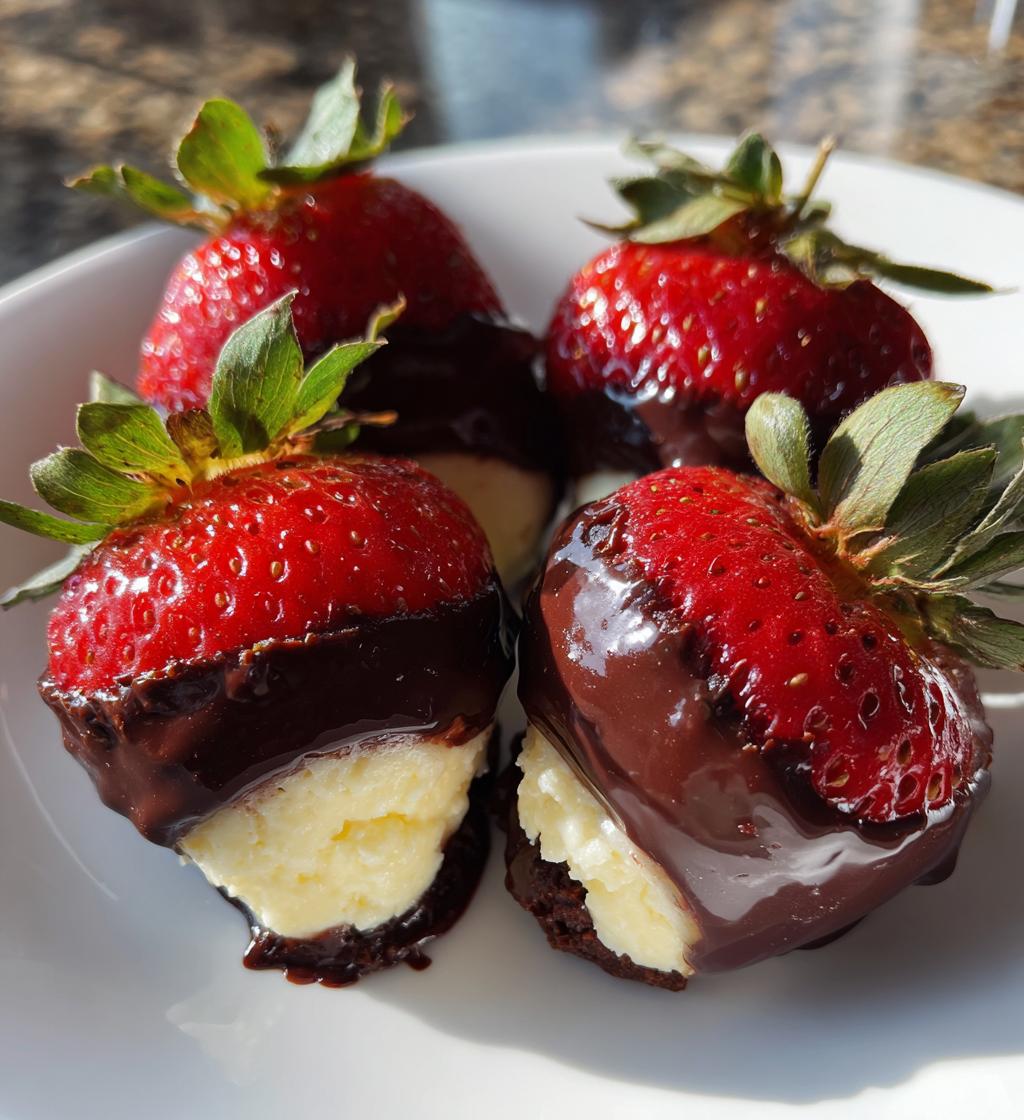 chocolate covered cheesecake strawberries