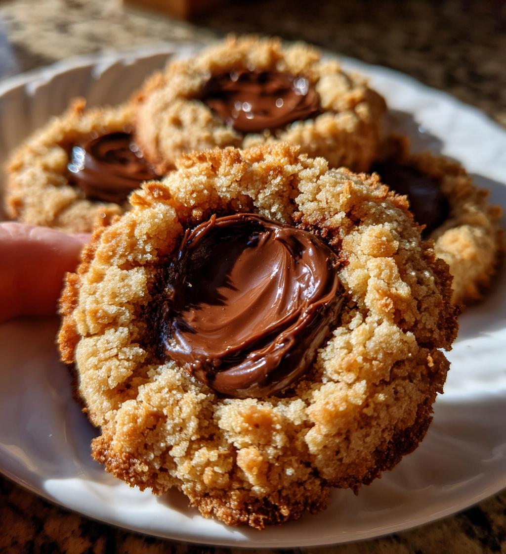 chocolate hazelnut thumbprint cookies