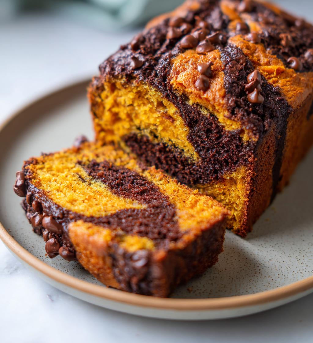 chocolate marble pumpkin bread - detail 1