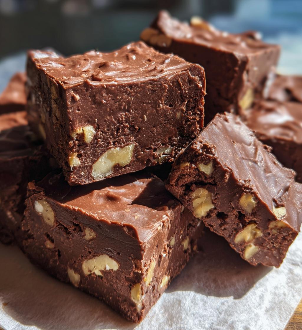 chocolate walnut fudge - detail 1