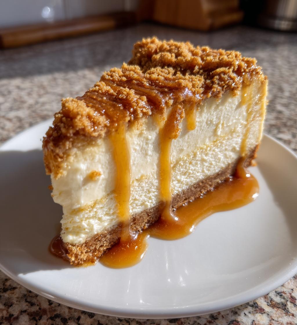 creamy butterscotch cheesecake with a buttery crumble recipe