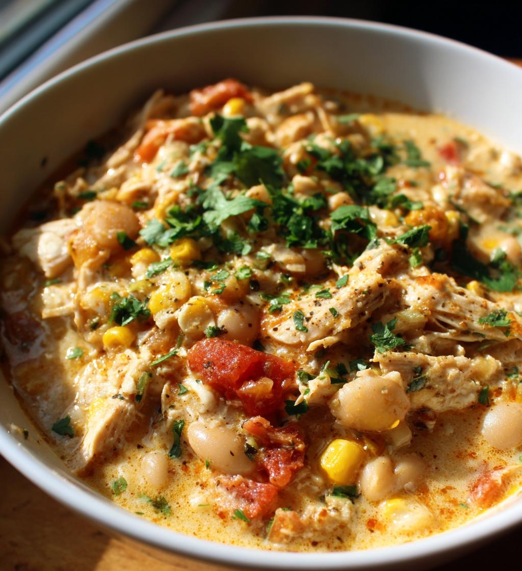 creamy crockpot white chicken chili
