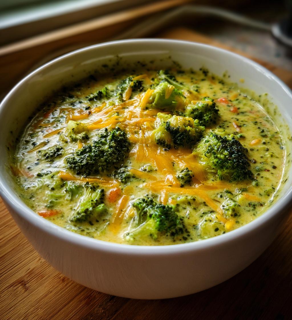crockpot broccoli cheddar soup - detail 1