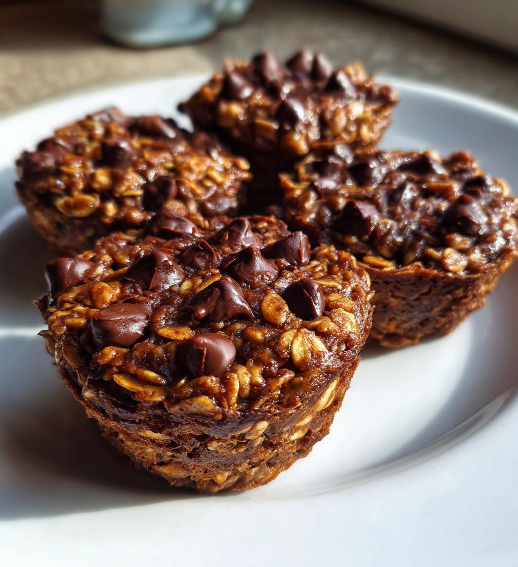 decadent dark chocolate oatmeal cups - detail 1