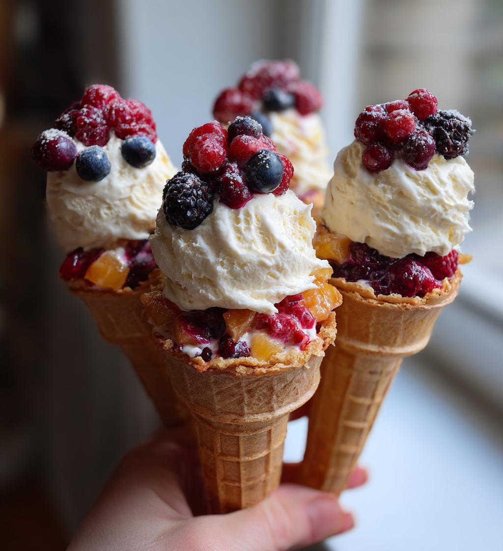 each cobbler cheesecake cones