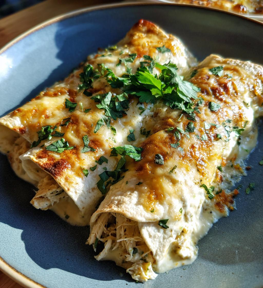 easy creamy white chicken enchiladas