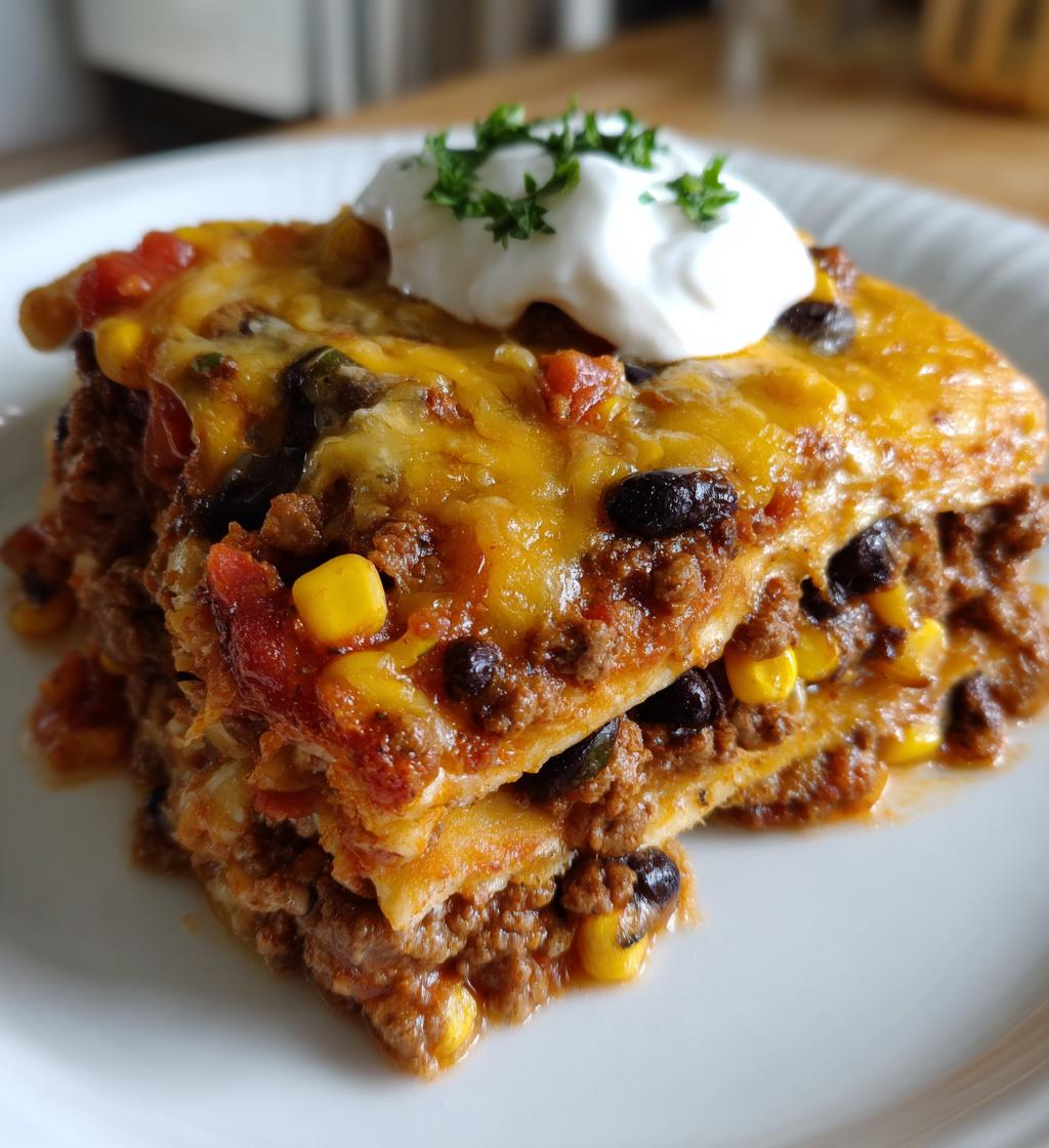easy mexican taco lasagna