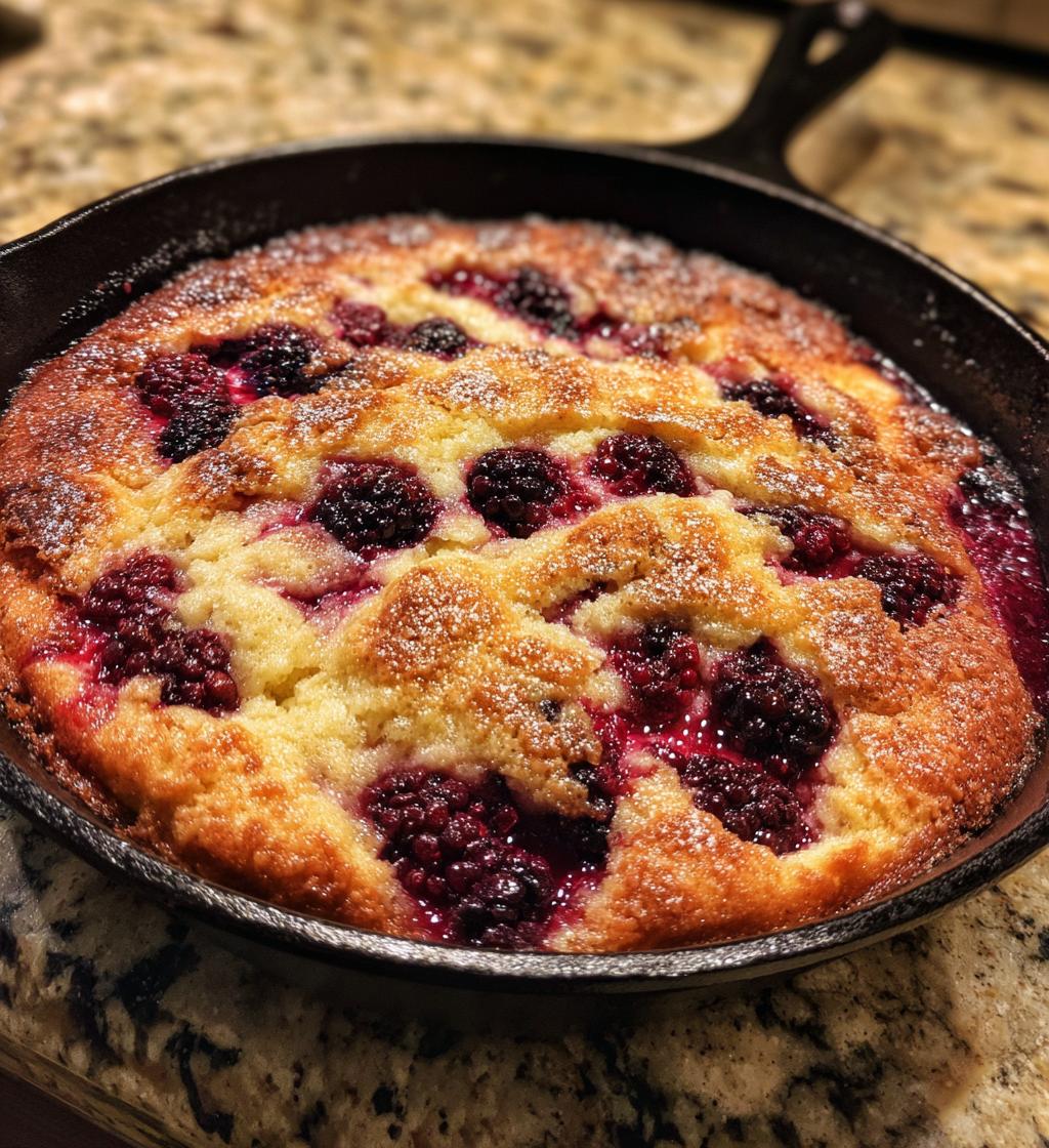 easy skillet blackberry cobbler - detail 1