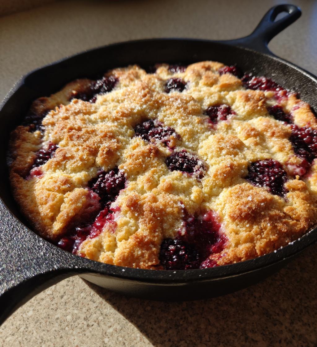 easy skillet blackberry cobbler