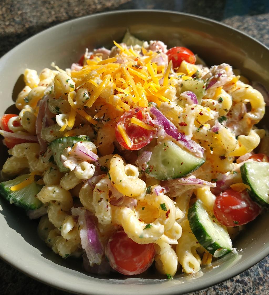 elbow macaroni pasta salad easy recipe